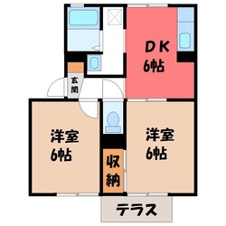 下館二高前駅 徒歩14分 1階の物件間取画像